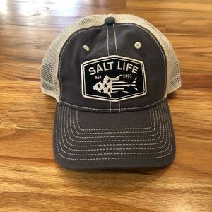 Salt life beige and gray hat